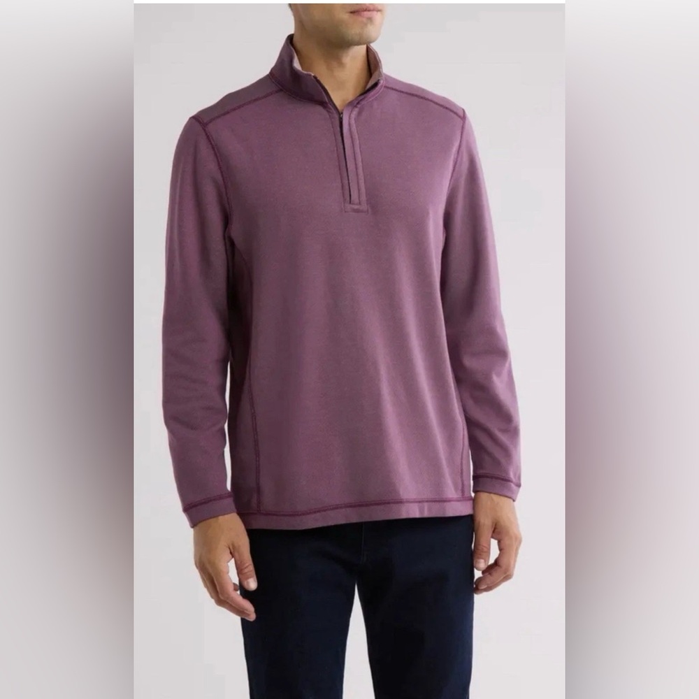 Tommy Bahama Plum Quarter-Zip Pullover